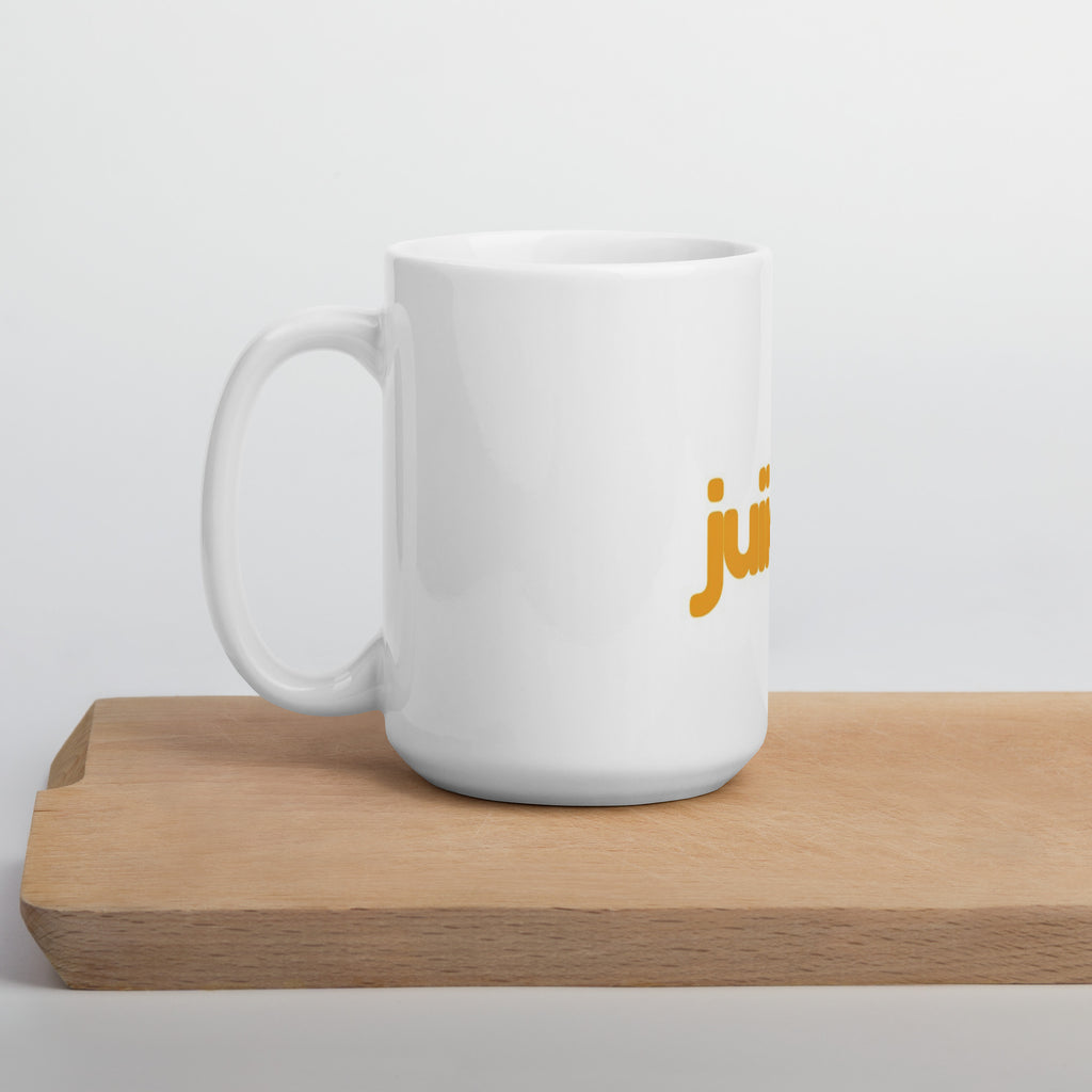JUIICE LEAF White glossy mug